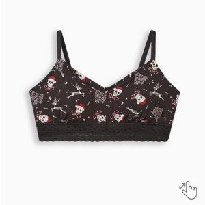 NWT 💀 Torrid Lightly Lined Cotton Lace Hem Bralette